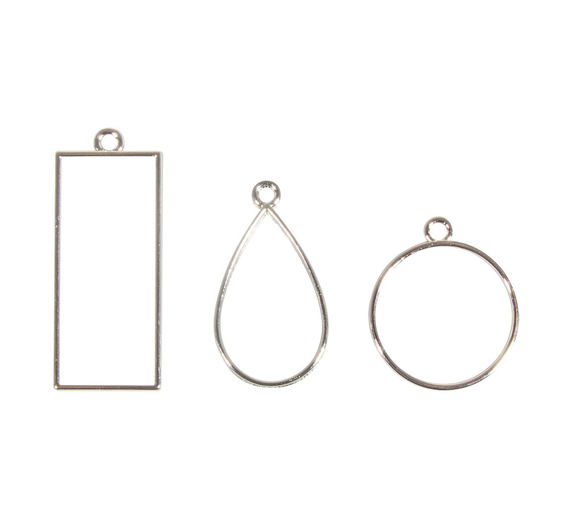 Schmuck-Metallfassung "Formenmix" - Silber