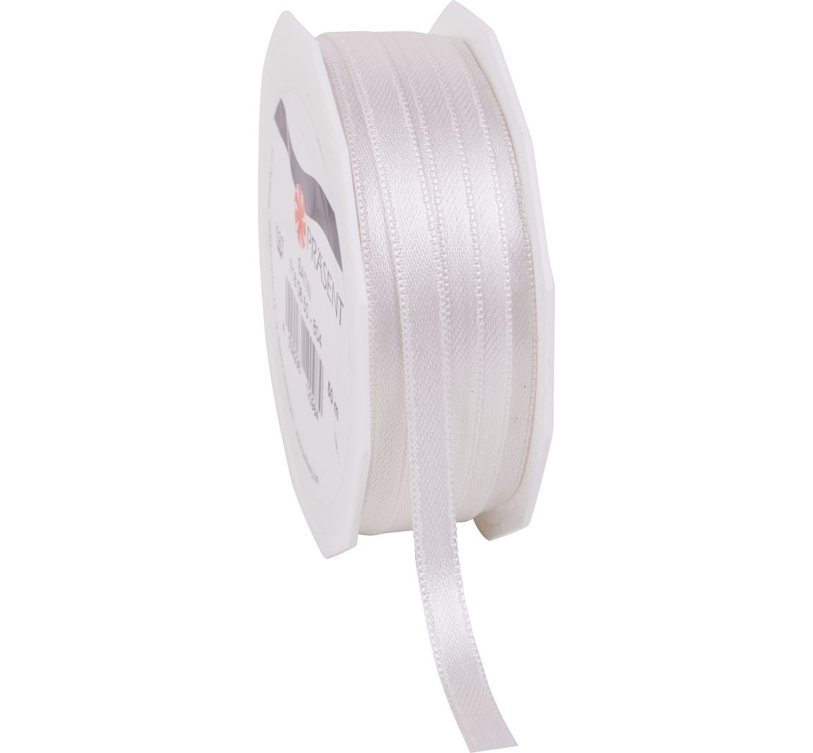 Satinband "Uni", 6 mm - Elfenbein