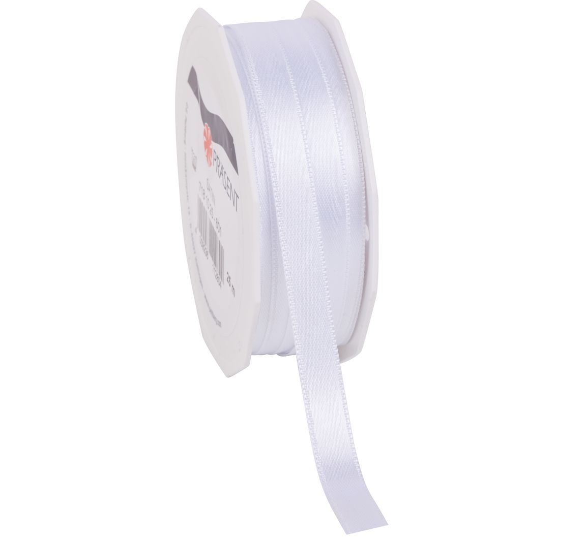 Satinband "Uni", 10 mm - Weiß