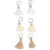 Mini tassels with eyelet White mix