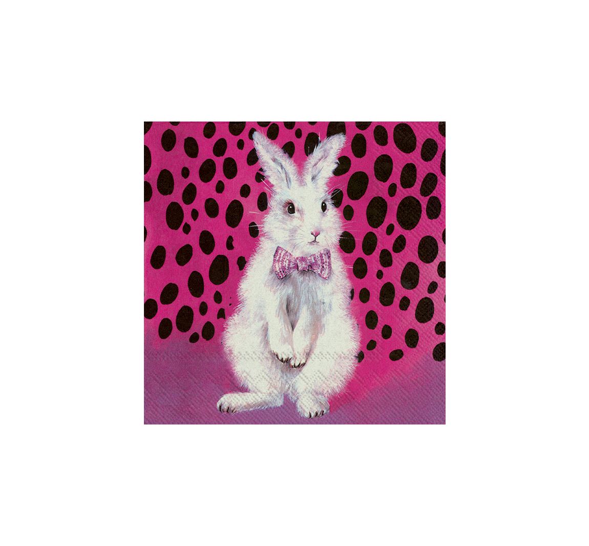 Serviette Pink Bunny - 5 Stück