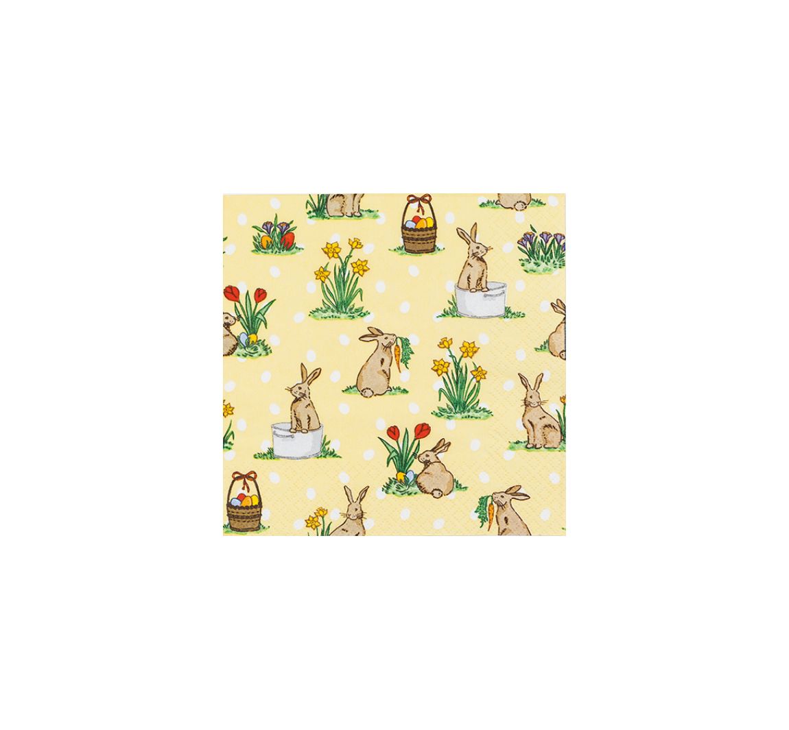 Serviette Kleine Osterhasen - 5 Stück