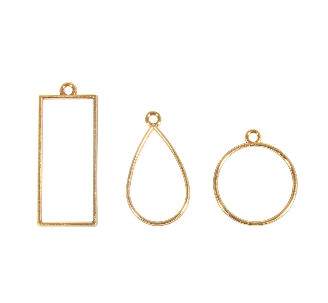 Schmuck-Metallfassung "Formenmix" - Gold