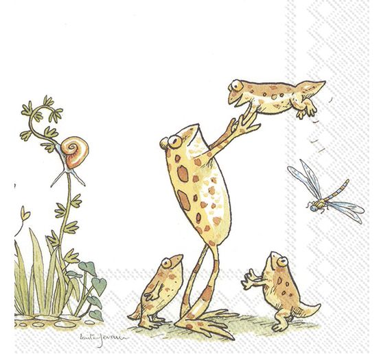 Serviette "Familie Frosch"