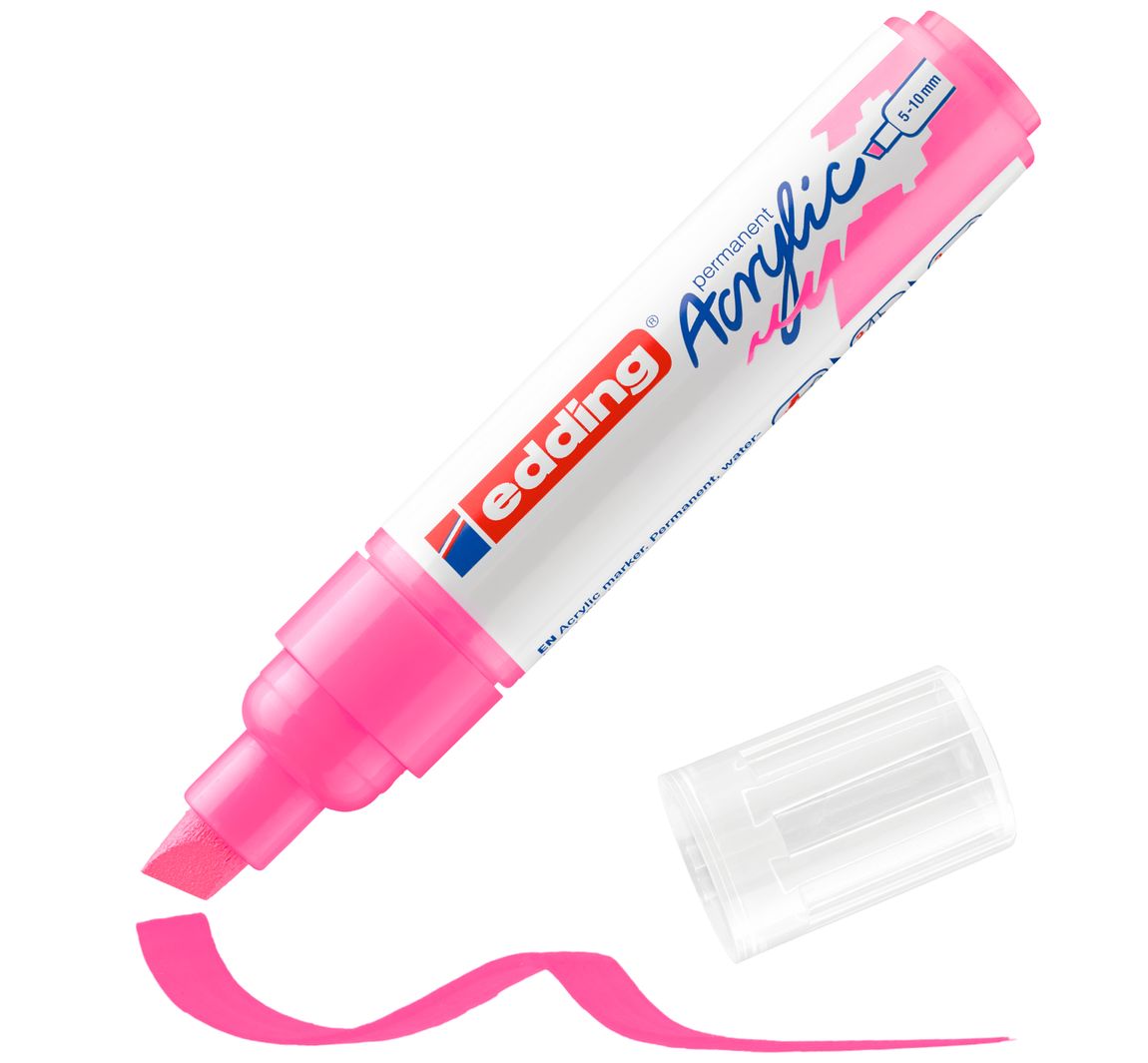edding 5000 Acrylic "Acrylmarker - Breit" - Neon-Pink