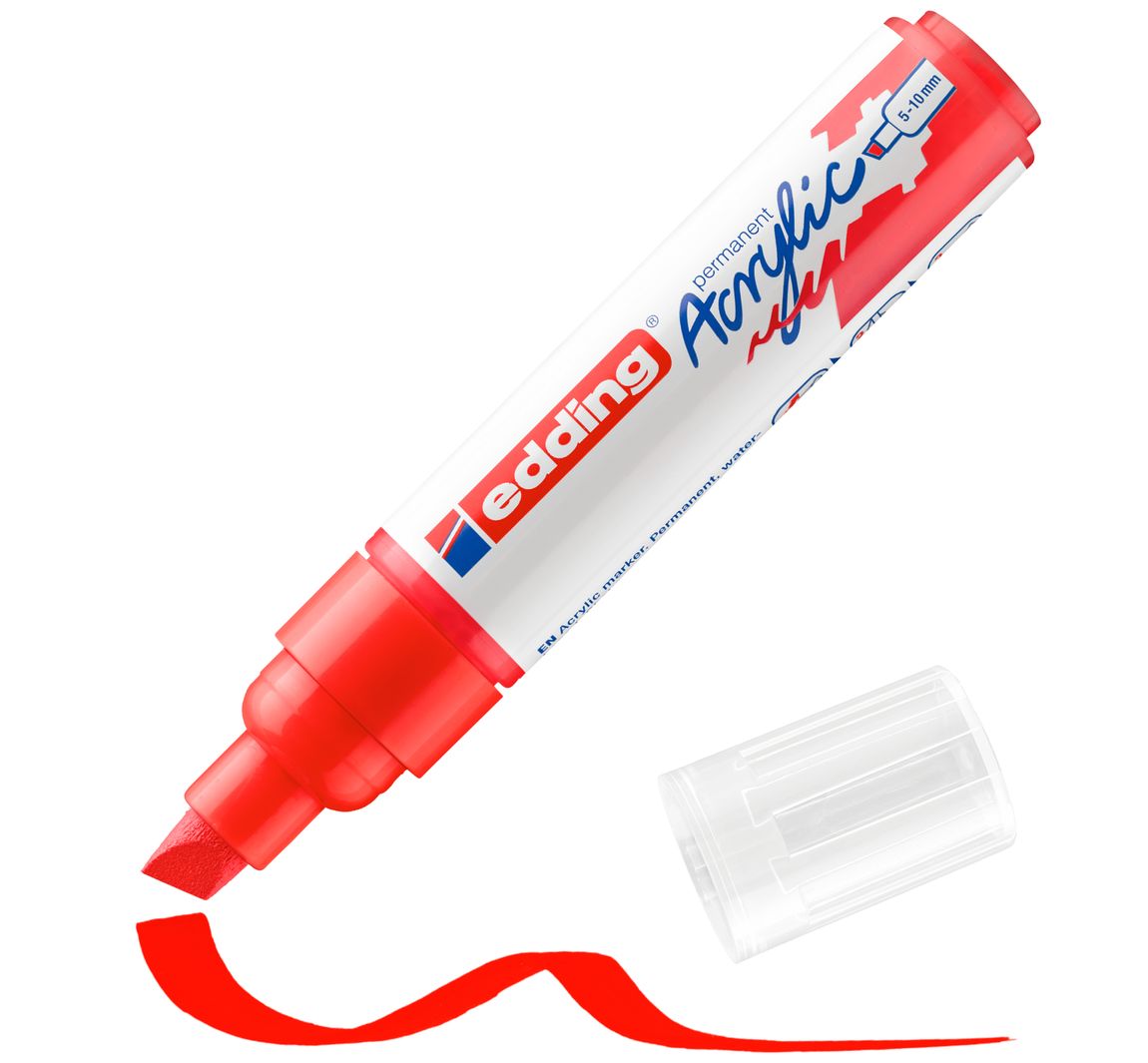 edding 5000 Acrylic "Acrylmarker - Breit" - Verkehrsrot