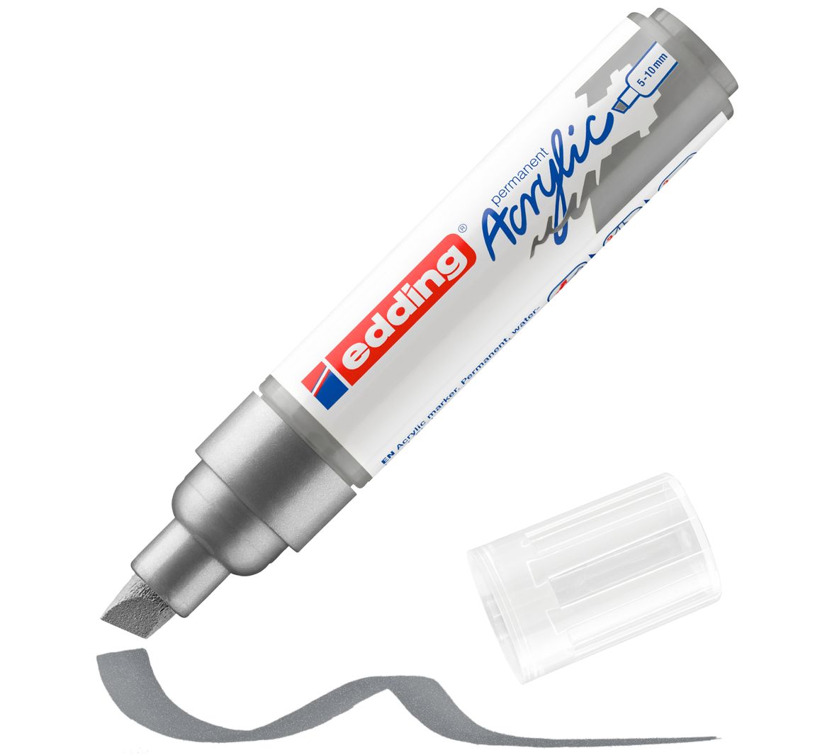 edding 5000 Acrylic "Acrylmarker - Breit" - Silber