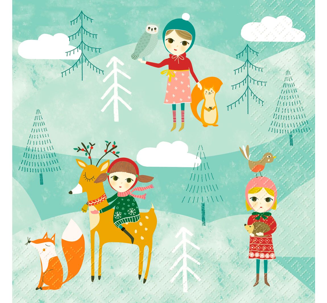 Serviette "Winter Geschichte" - 5 Stück