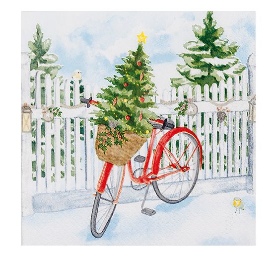 Serviette "Christmas Bike"