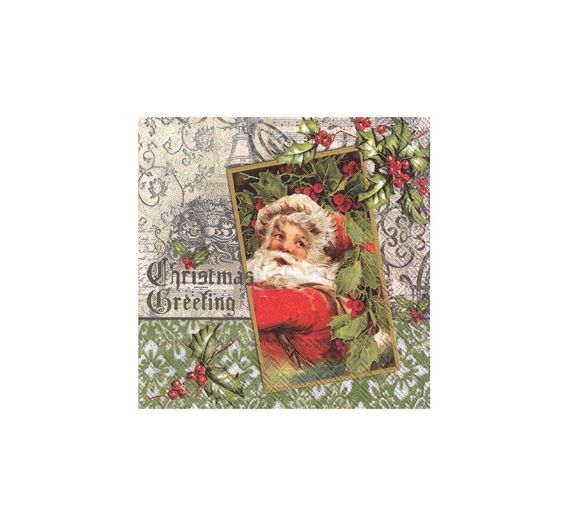 Serviette Nostalgie Santa - 5 Stück