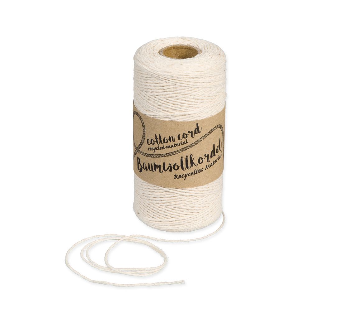 Halbach Baumwollkordel für Makramee 1mm 220m 80g Creme
