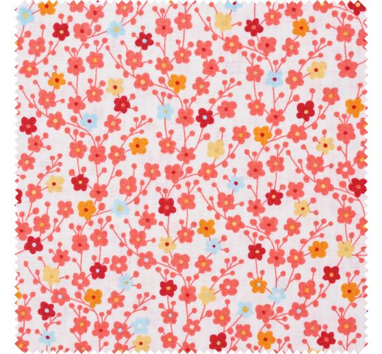 Baumwoll-Stoff Michiko mit Golddruck "Kirschblüten"