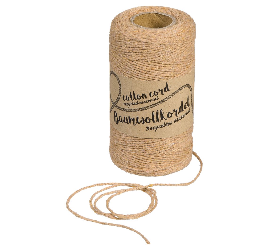 Halbach Baumwollkordel für Makramee 1mm 220m 80g Cappuccino