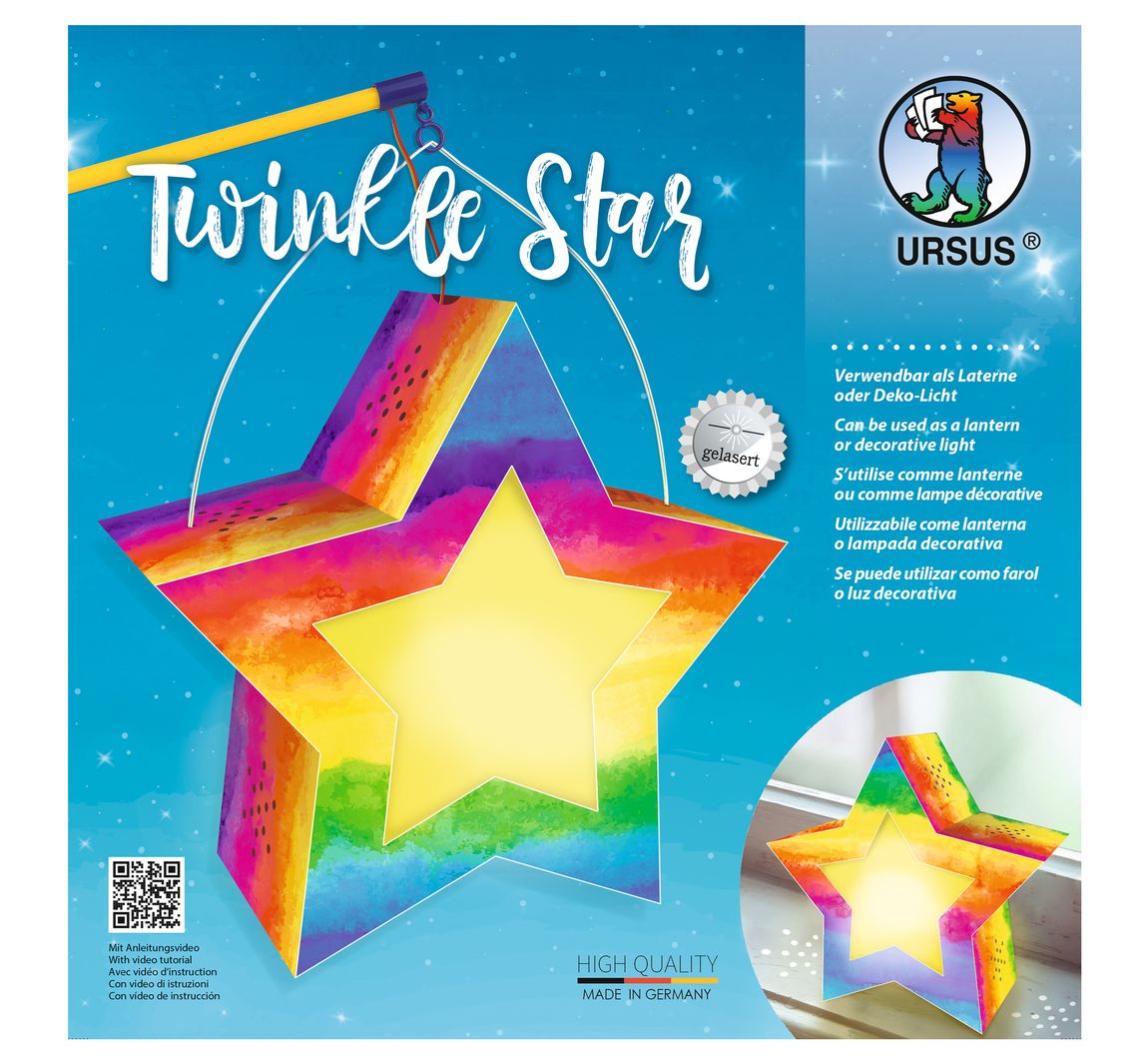 Laternen-Bastelset "Twinkle Star" - Regenbogen