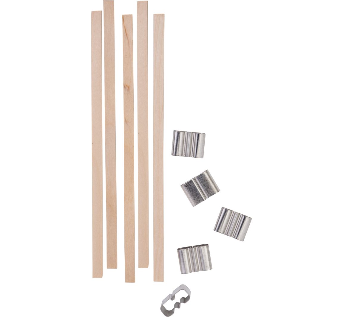 Holzdochte mit Halter - 5 mm, 5 Stück