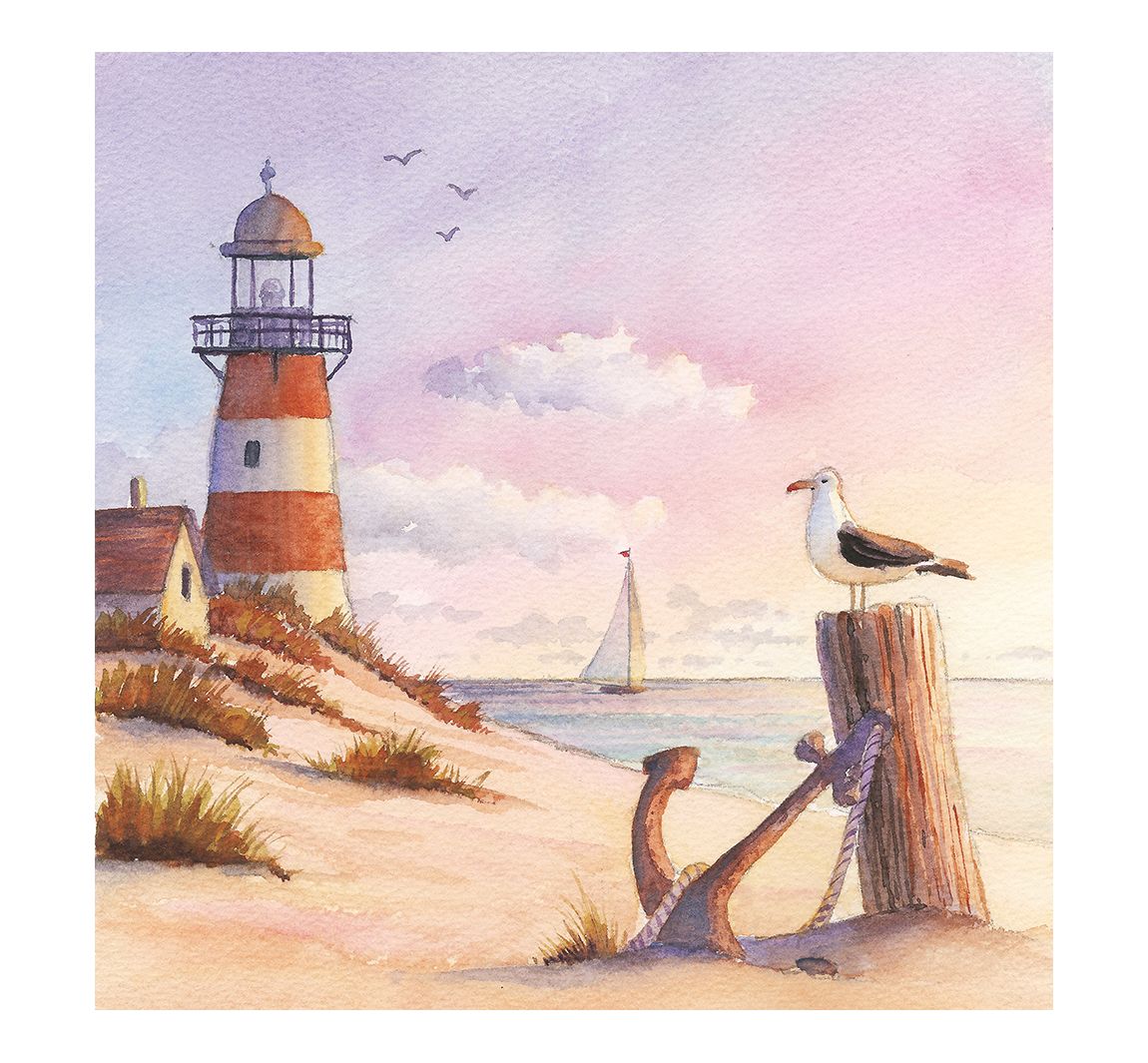 Serviette "Abendstimmung am Meer" - 20 Stück