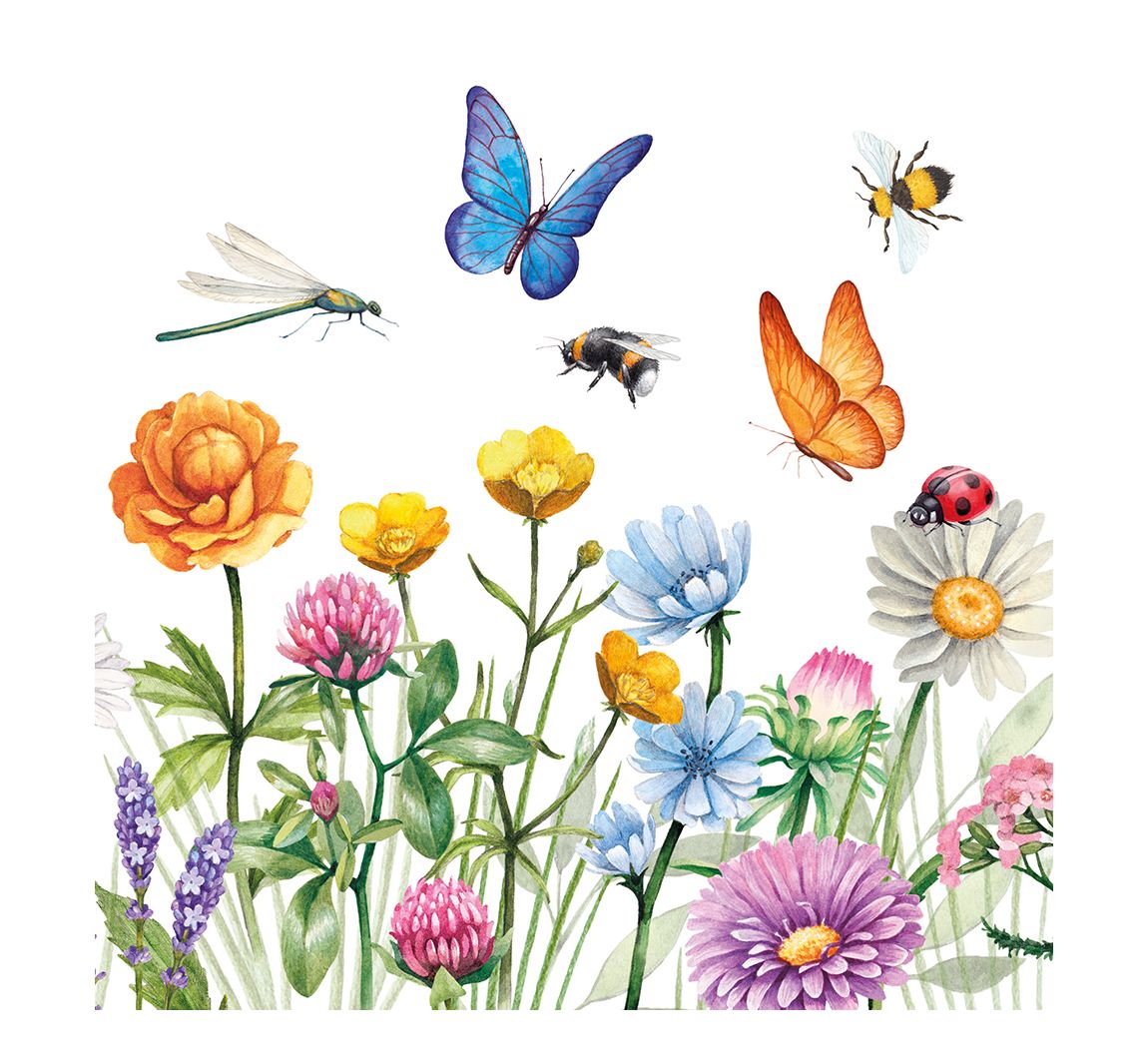 Serviette "Bunte Blumenwiese" - 20 Stück