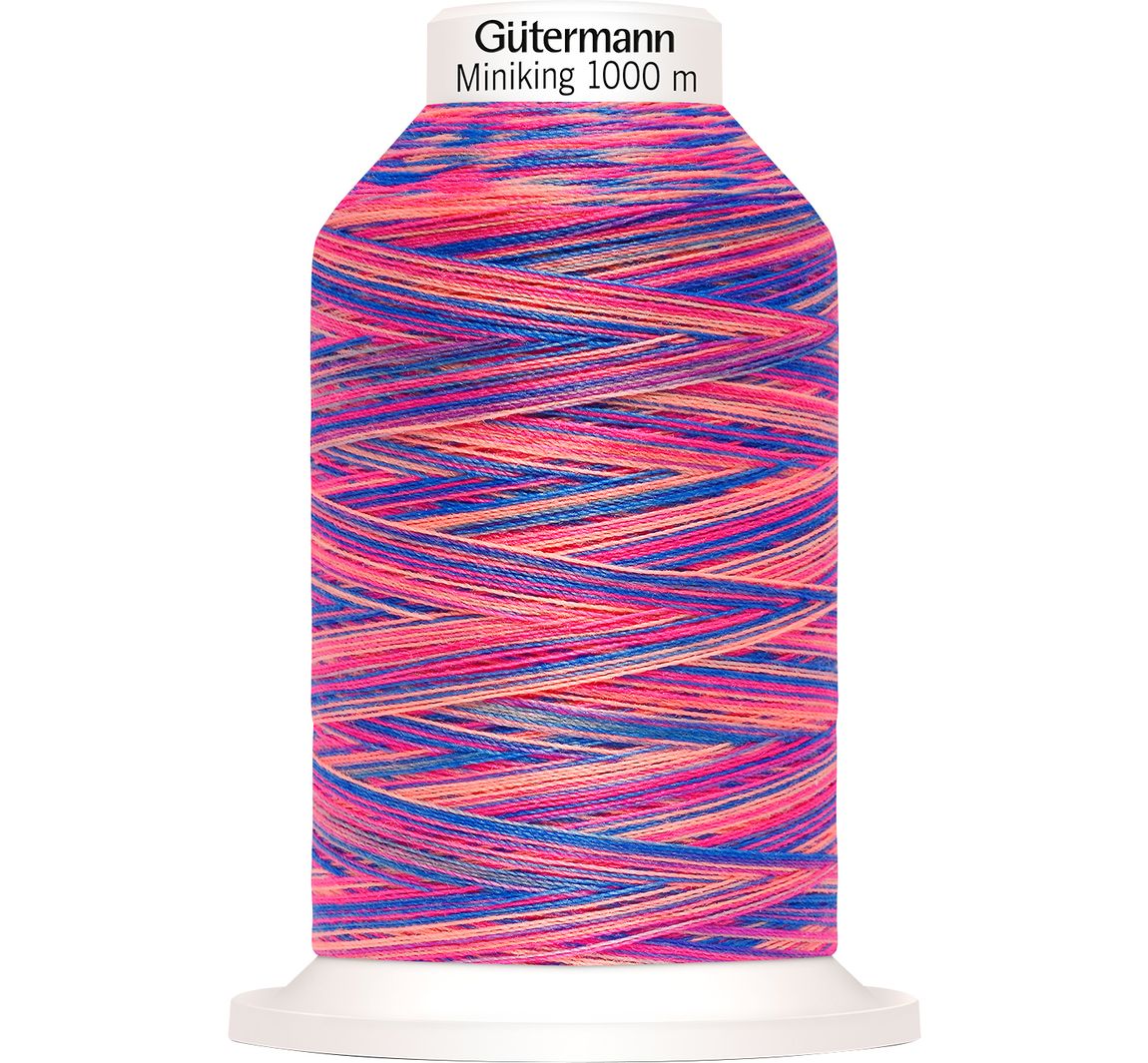 Gütermann Nähgarn Miniking Multicolor, No. 120 - 9814 Pink-Blau