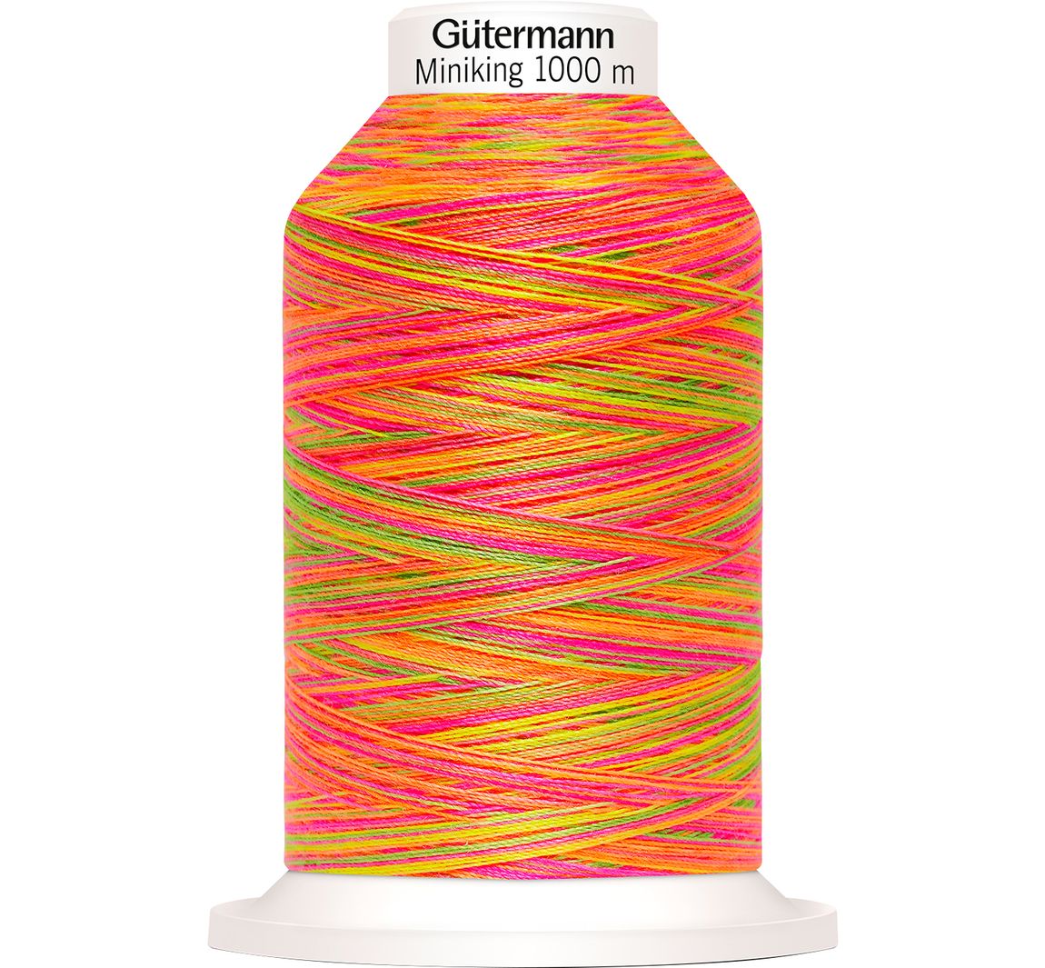 Gütermann Nähgarn Miniking Multicolor, No. 120 - 9878 Pink-Orange