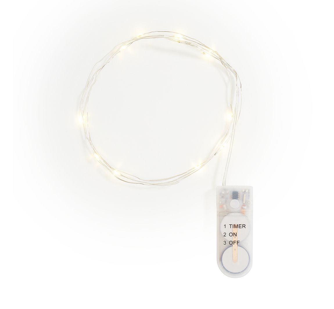 VBS Micro-LED-Lichterkette, mit Timer, 10 LEDs
