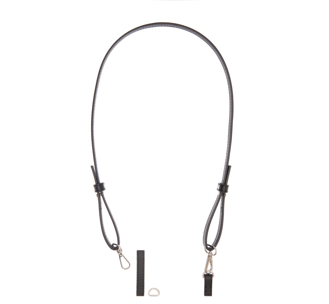 Schulterriemen mit Karabiner "Lang", verstellbar - Schwarz/Silber