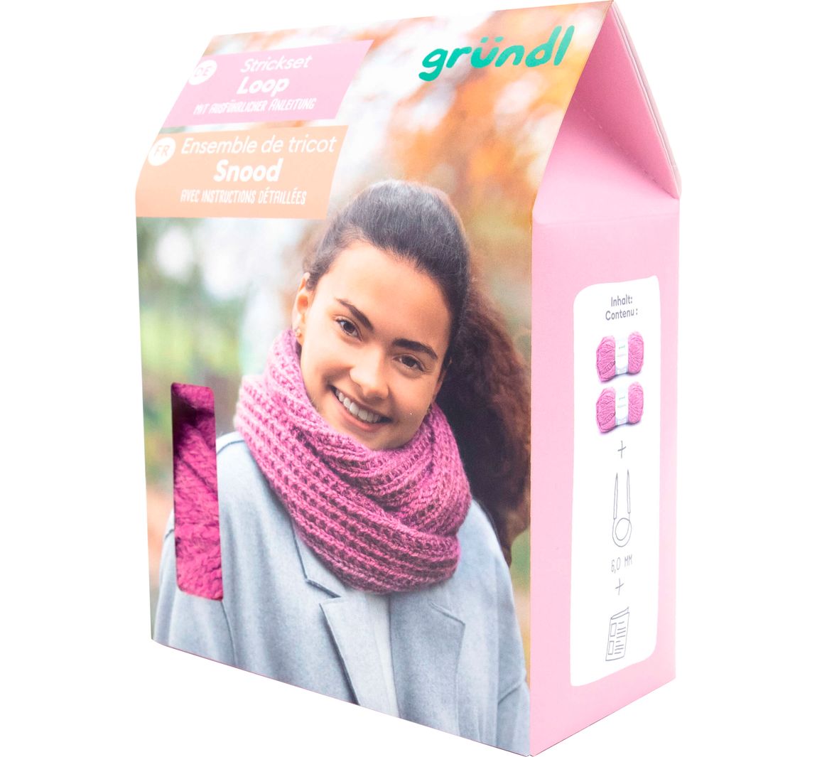 Gründl Strickset Alpelino Loop/Schal - Cyclam