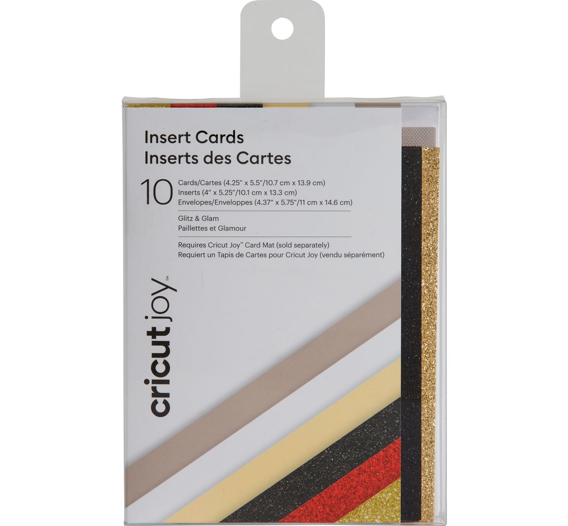 Cricut Joy Doppelkarten mit Einleger & Umschlägen Insert Cards, 10,7 cm x 13,9 - Neutrals/Glitz & Glam
