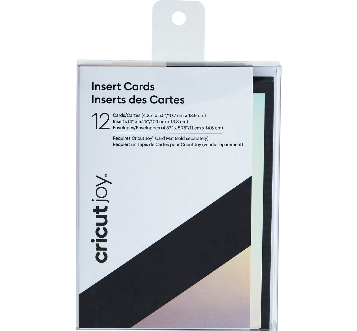 Cricut Joy Doppelkarten mit Einleger & Umschlägen Insert Cards, 10,7 cm x 13,9 - Black/Silver Holographic