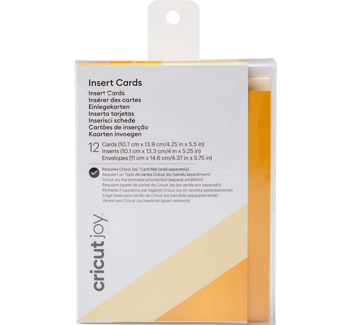 Cricut Joy Doppelkarten mit Einleger & Umschlägen Insert Cards, 10,7 cm x 13,9 - Cream/Gold matt Holographic