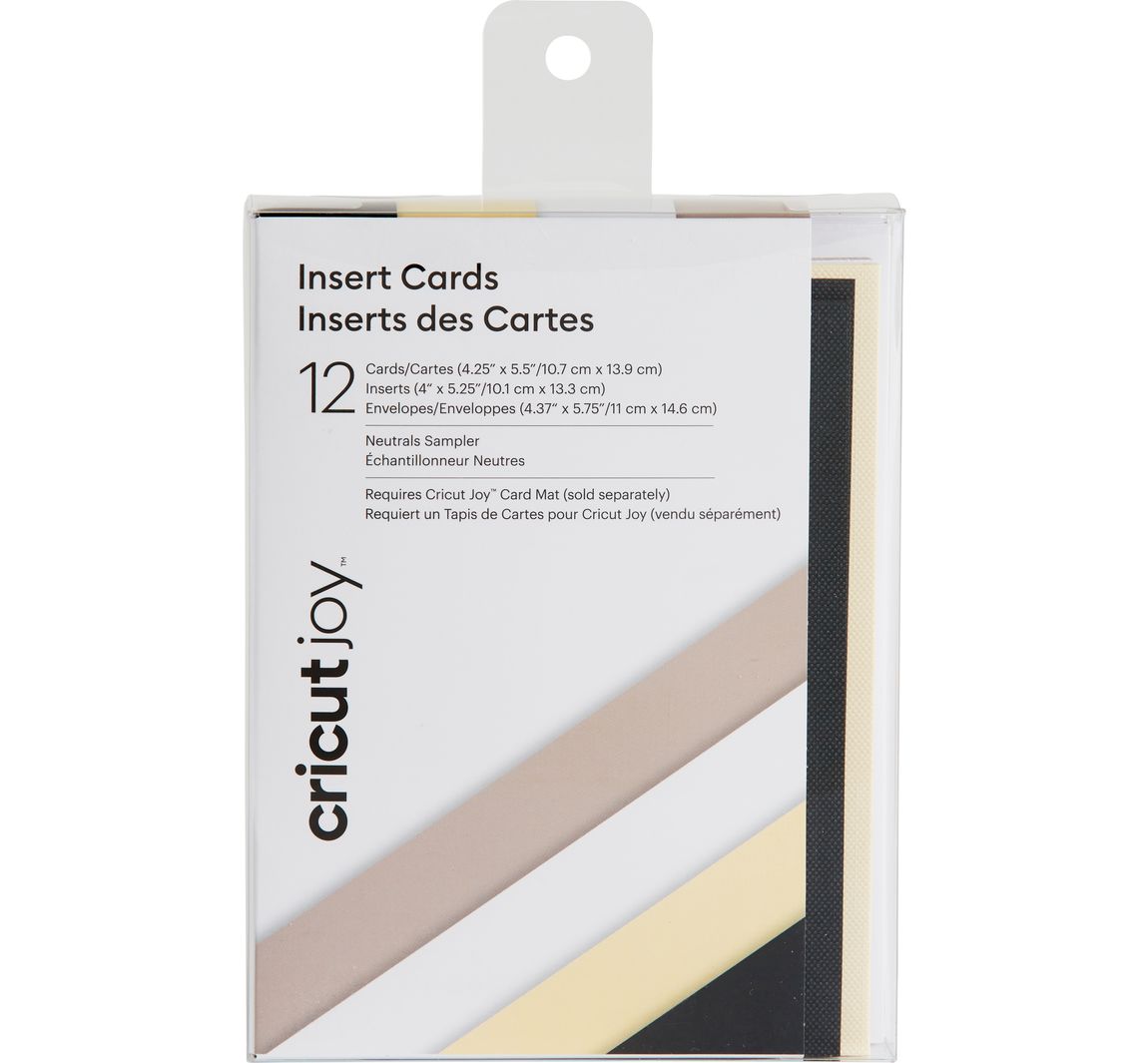 Cricut Joy Doppelkarten mit Einleger & Umschlägen Insert Cards, 10,7 cm x 13,9 - Neutrals/Black