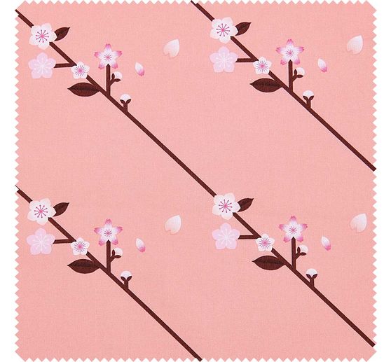 Baumwoll-Stoff Popeline "Sakura Kirschblütenzweige"