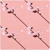 Baumwoll-Stoff Popeline "Sakura Kirschblütenzweige" Pfirsich