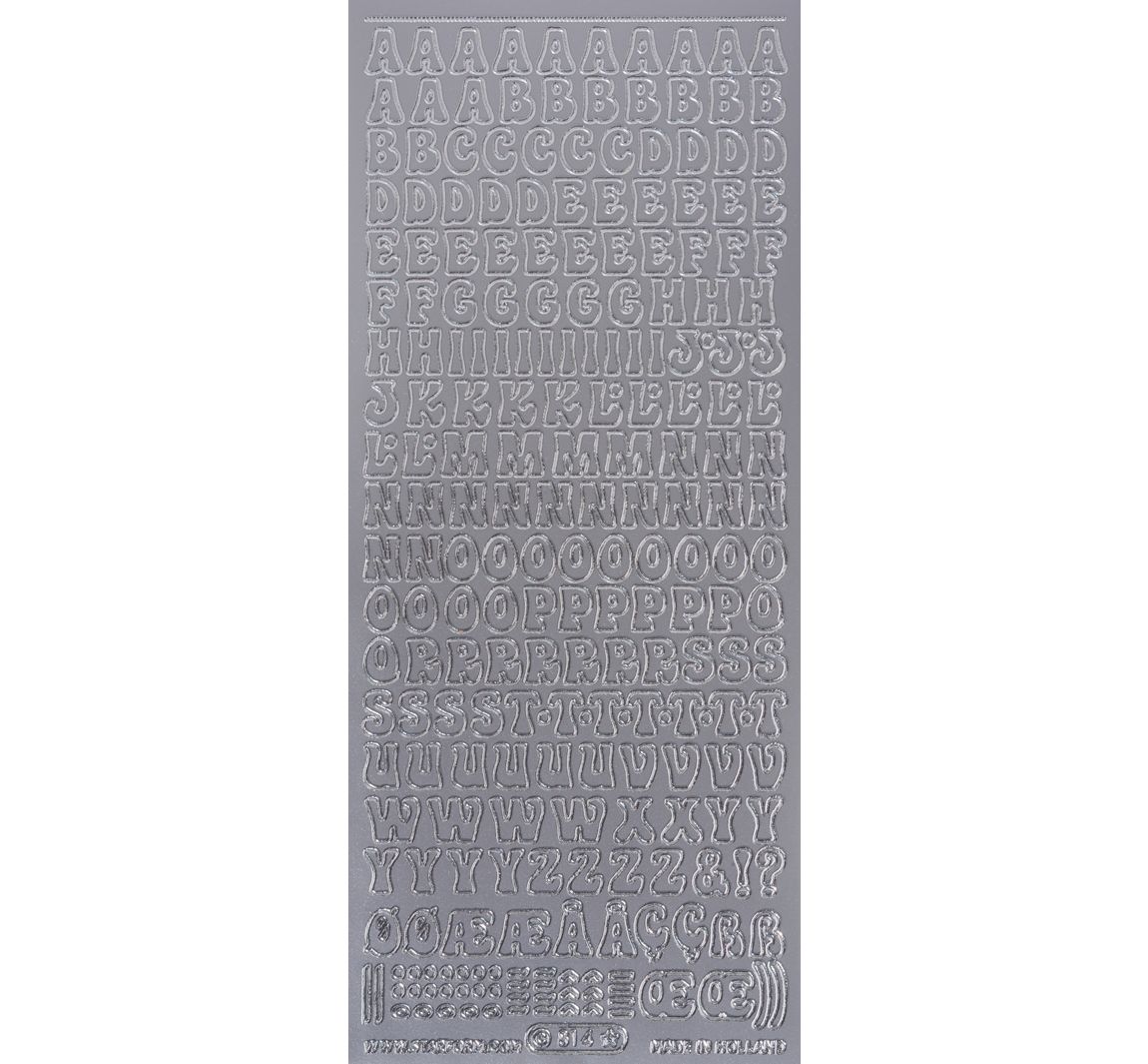 Reliefsticker "Großbuchstaben" - Silber