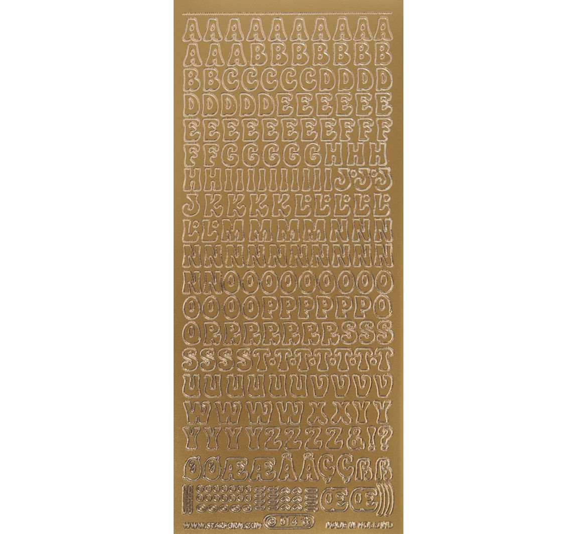 Reliefsticker "Großbuchstaben" - Gold