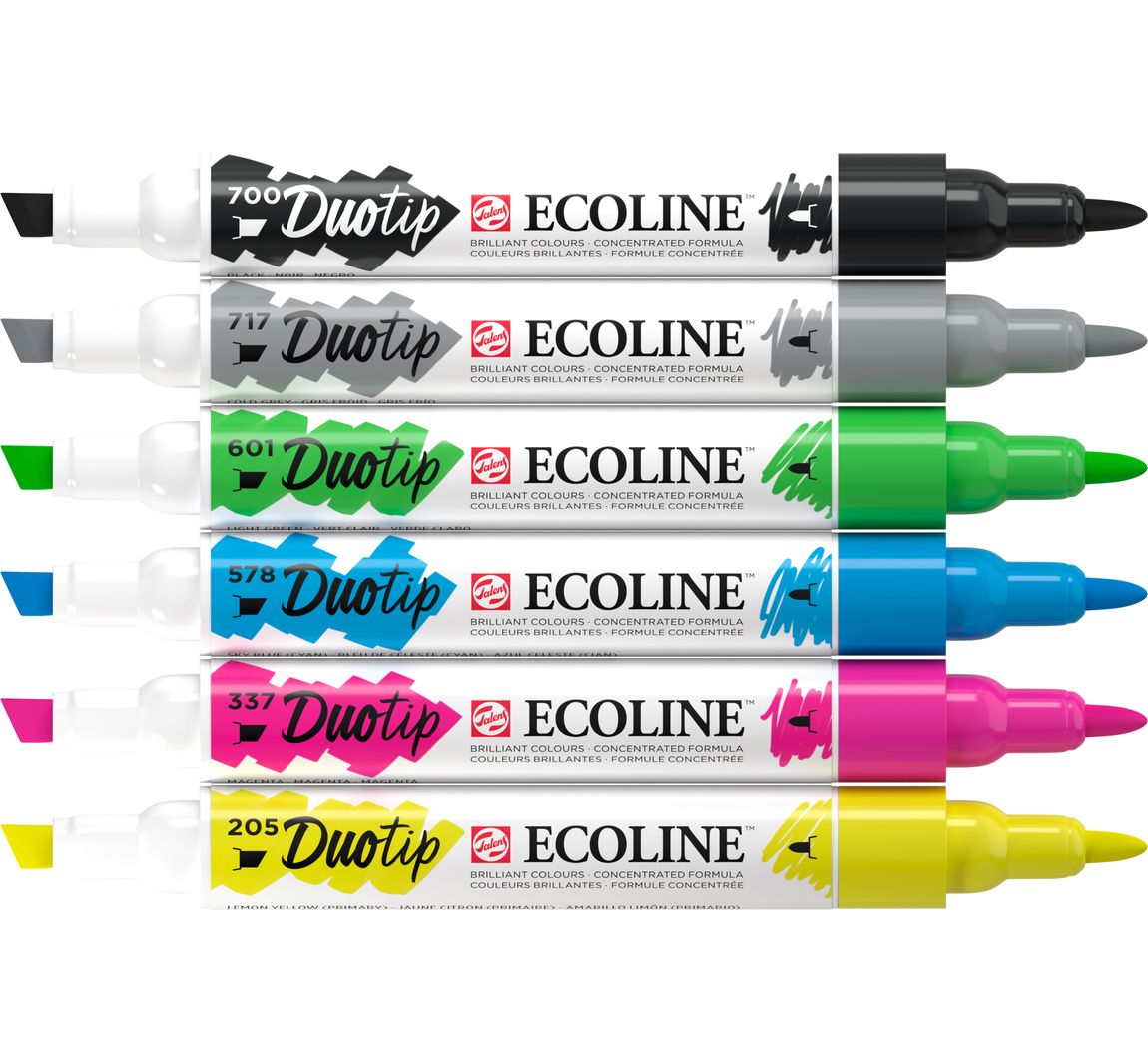 Talens Ecoline Duotip "Basis-Set" - 6 Farben