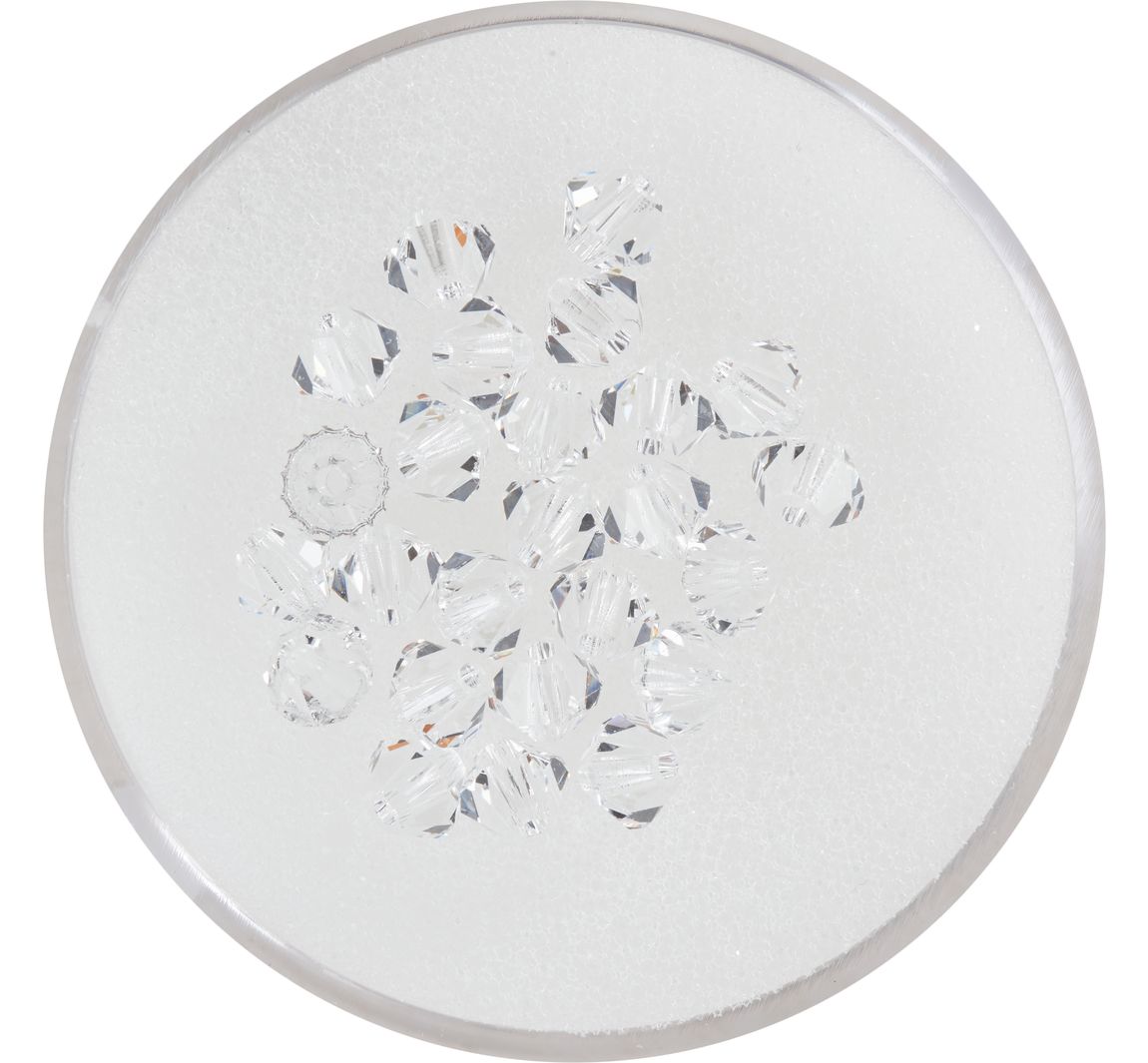 Glasschliffglitzerperlen, 4 mm - Crystal