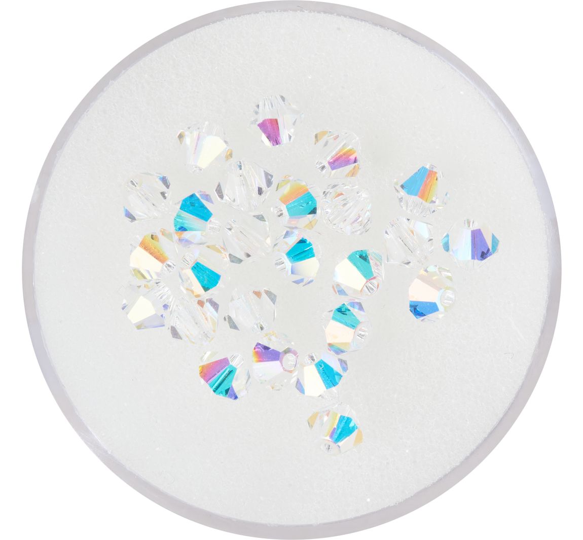 Glasschliffglitzerperlen, 4 mm - Crystal AB