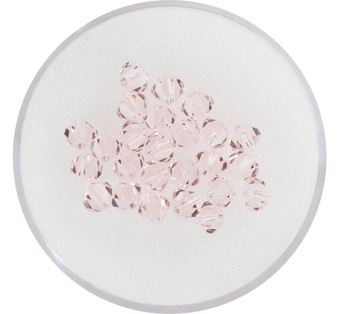 Glasschliffglitzerperlen, 4 mm - Light Rose