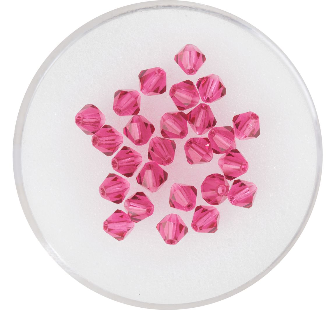 Glasschliffglitzerperlen, 4 mm - Fuchsia