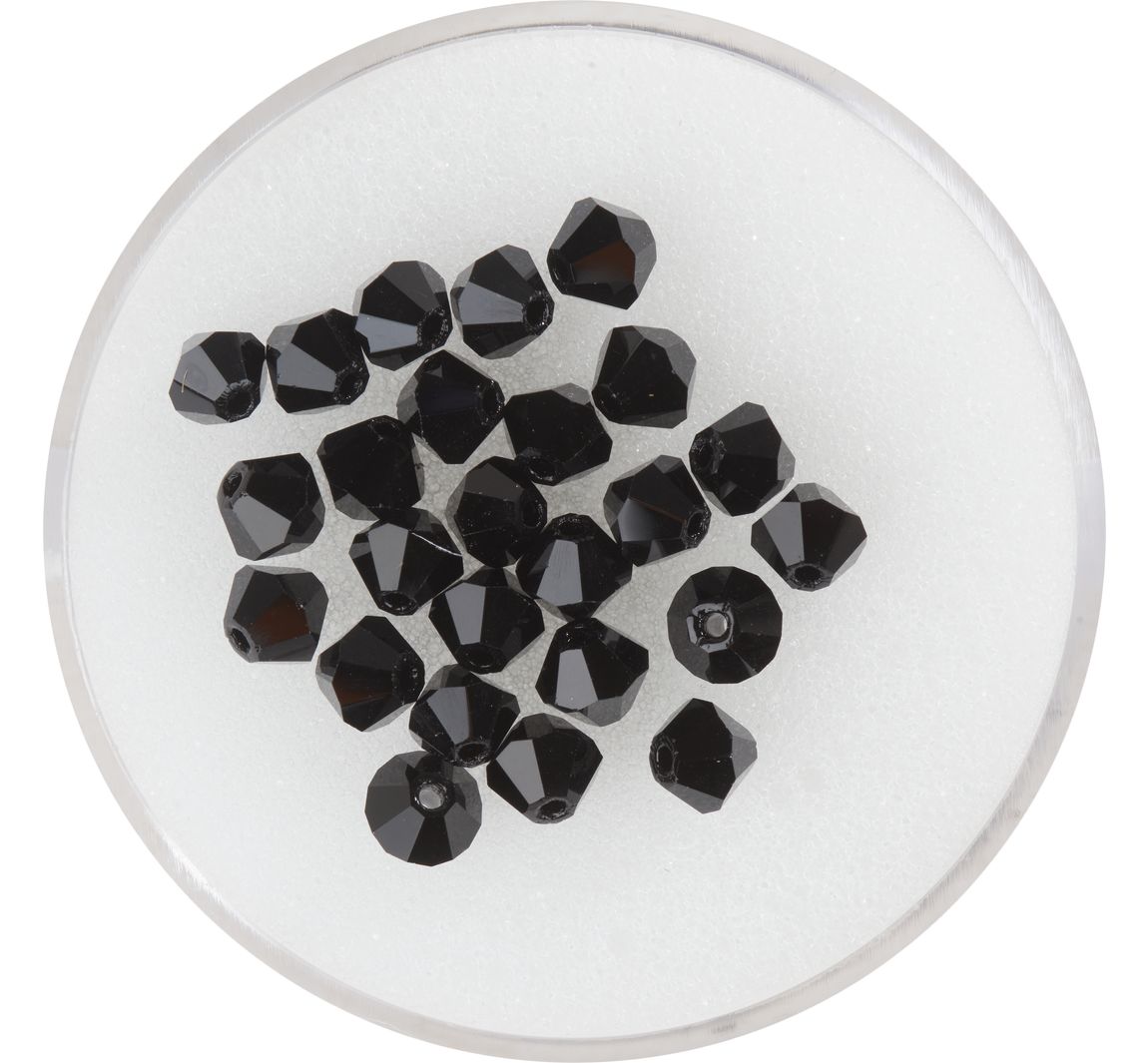 Glasschliffglitzerperlen, 4 mm - Jet
