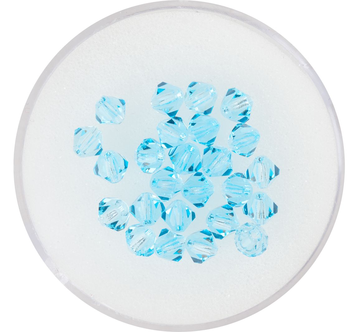 Glasschliffglitzerperlen, 4 mm - Aqua