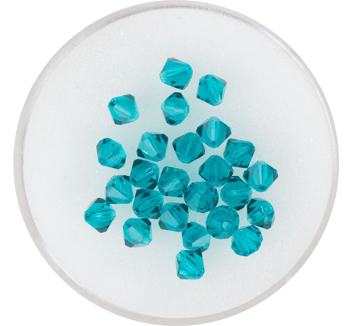 Glasschliffglitzerperlen, 4 mm - Blue Zircon