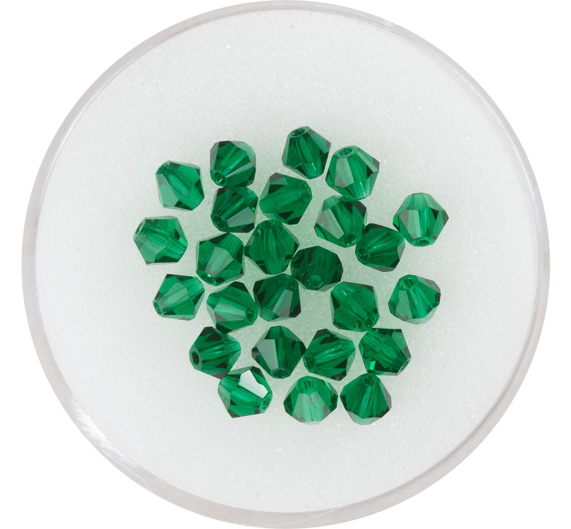 Glasschliffglitzerperlen, 4 mm - Emerald