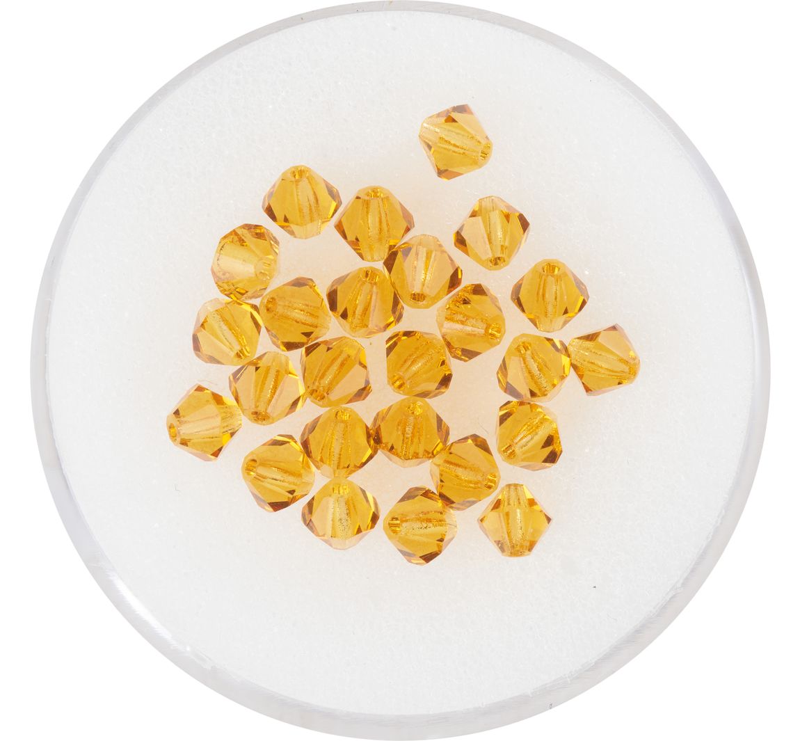 Glasschliffglitzerperlen, 4 mm - Topaz