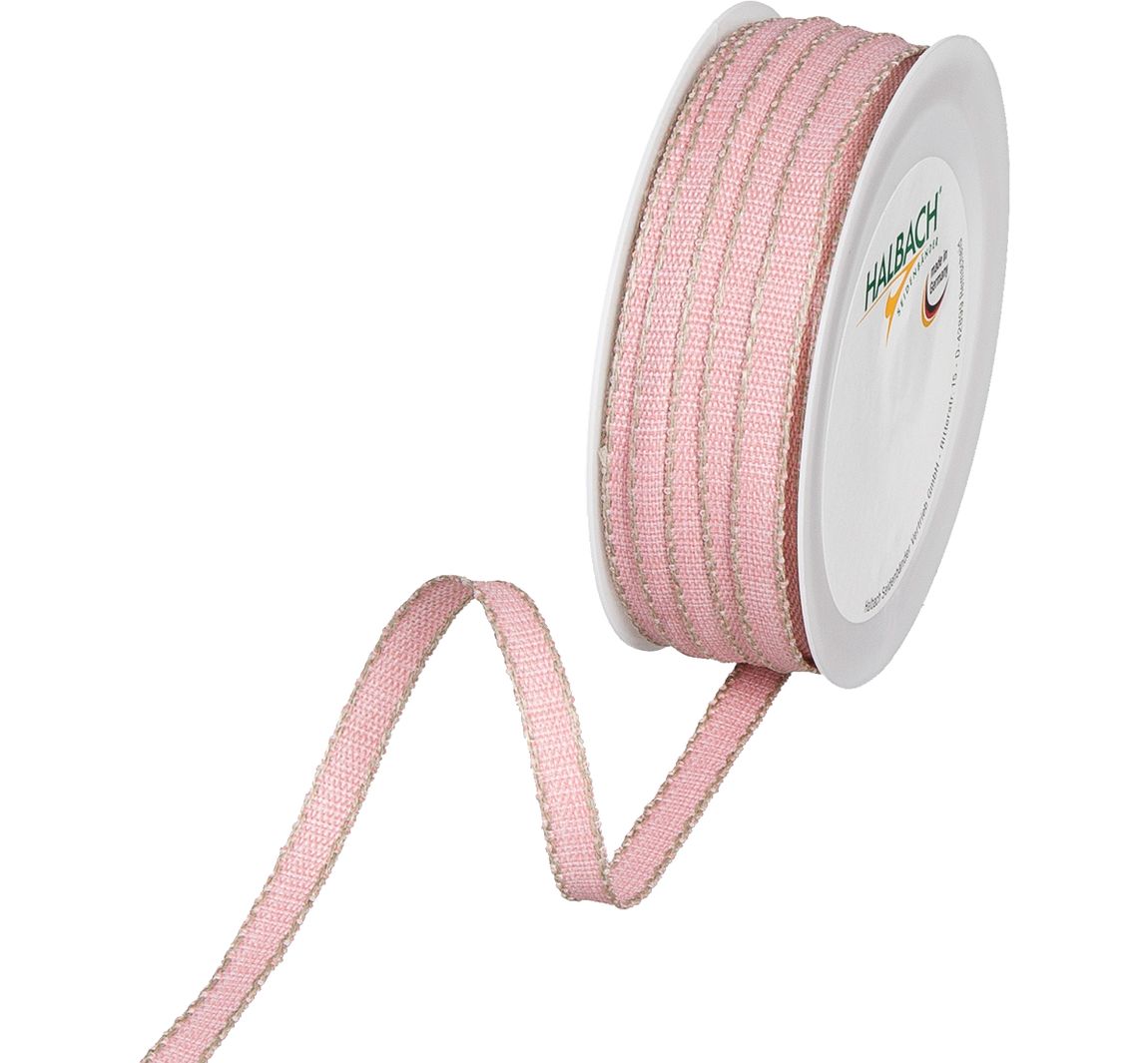 Band mit Leinenkante - Rosa