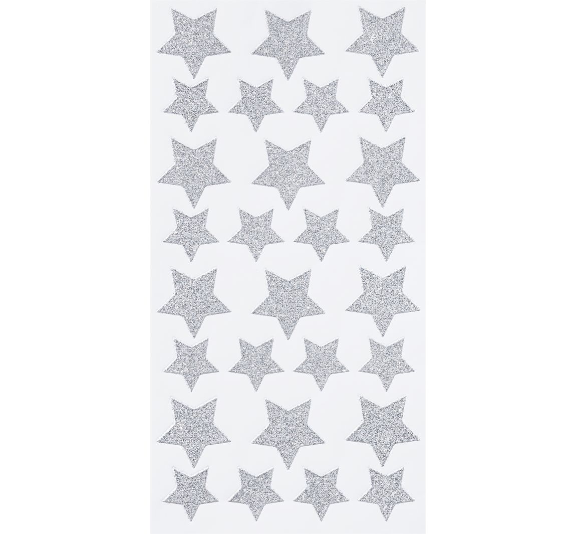 Glitzer-Sticker "Sterne" - Silber