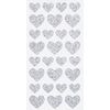 Glitter sticker "Hearts" Silver