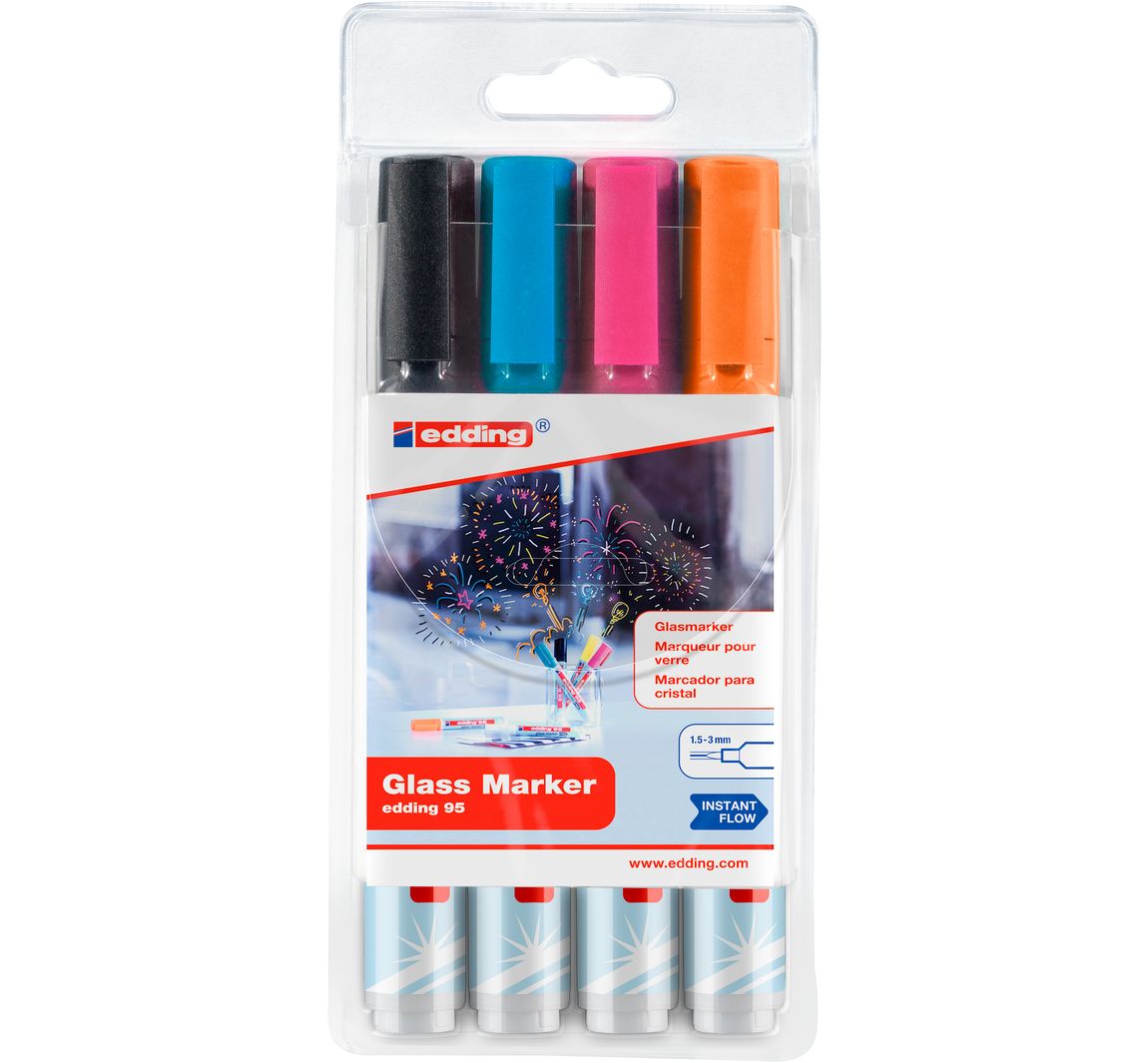 edding 95 Glass Marker-Set - Dark