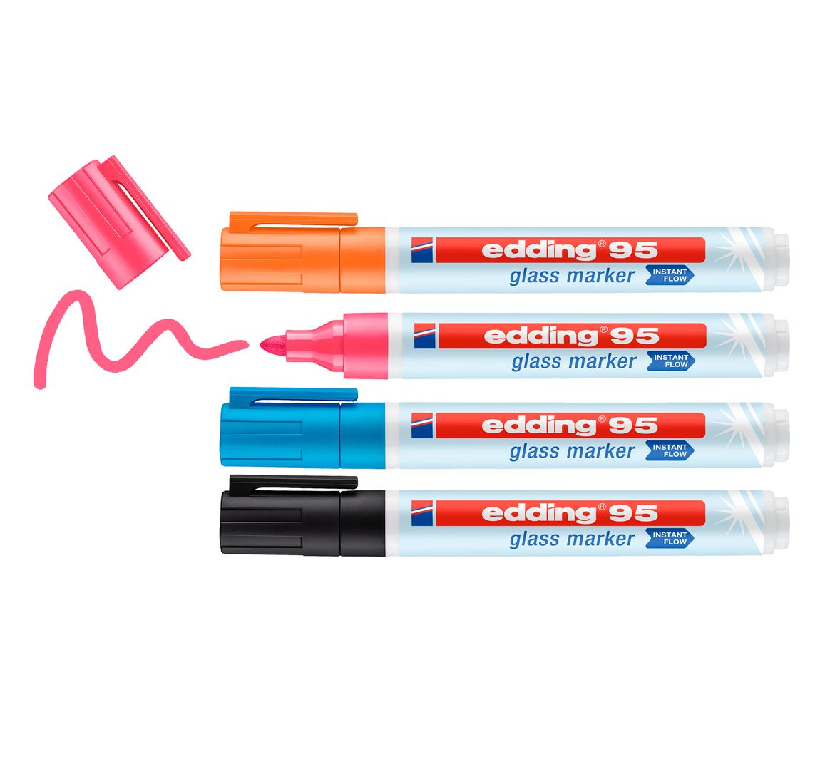 edding 95 Glass Marker-Set - Dark