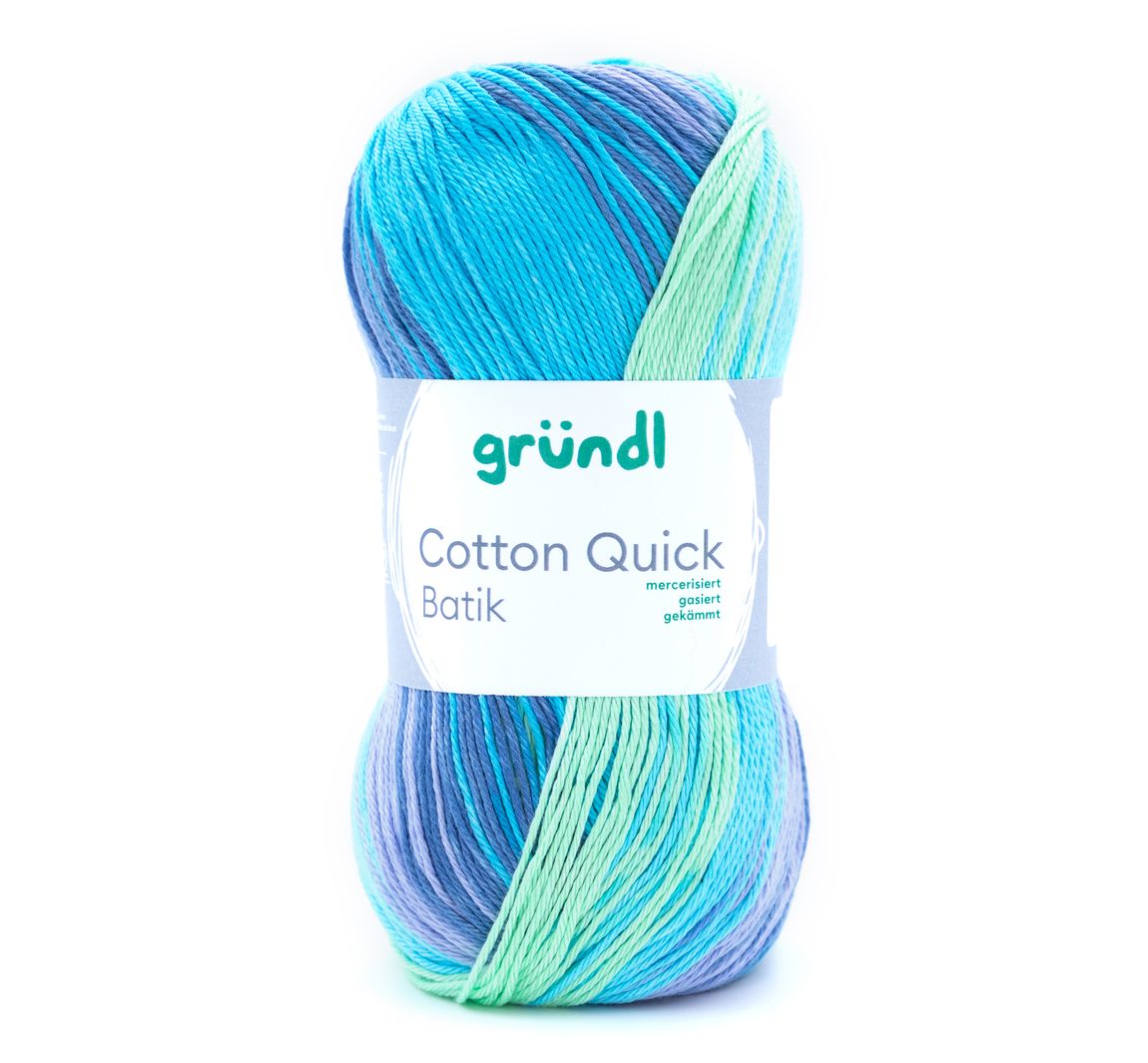 Gründl Cotton Quick Batik - Hellblau/Violett/Apfelgrün